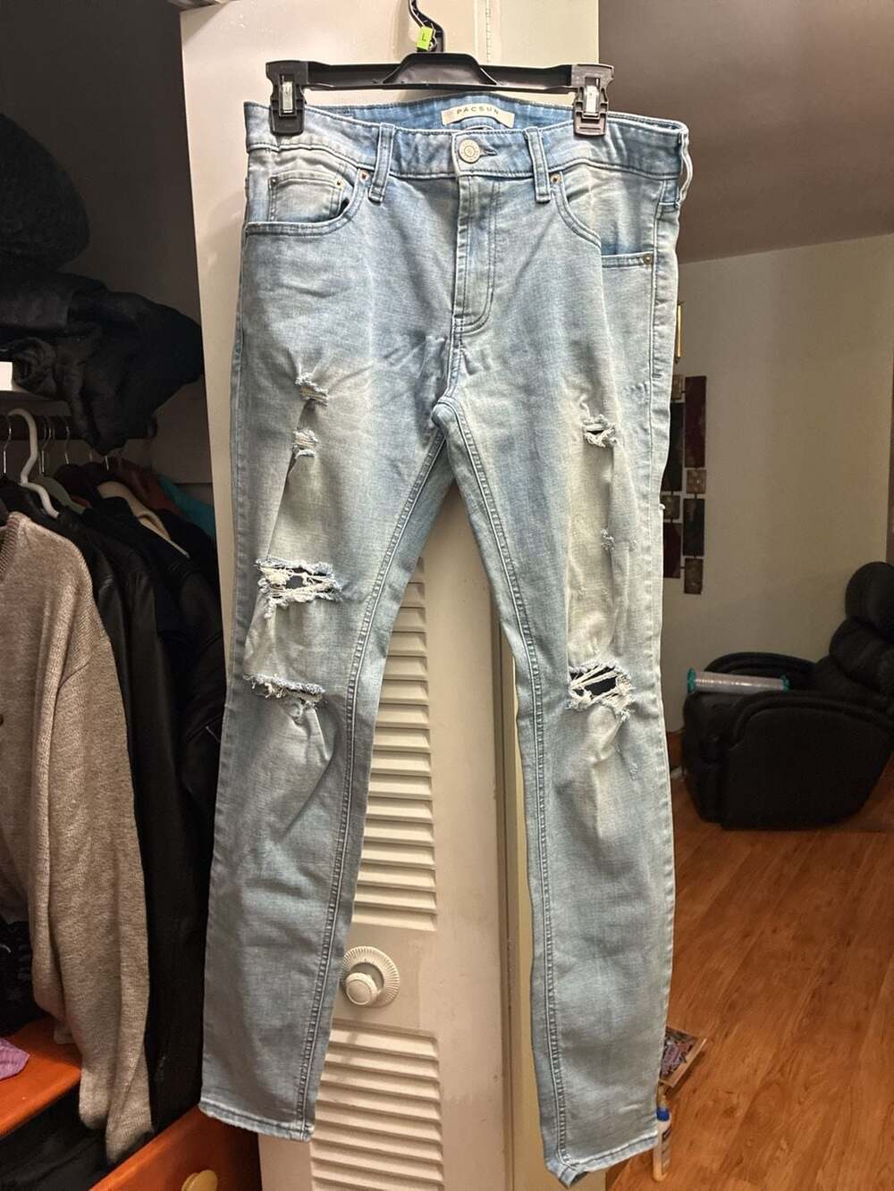 PacSun Skinniest Men's Distressed Light Wash Jeans 31x32